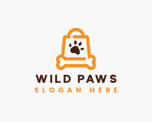 Dog Paw Shopping logo design