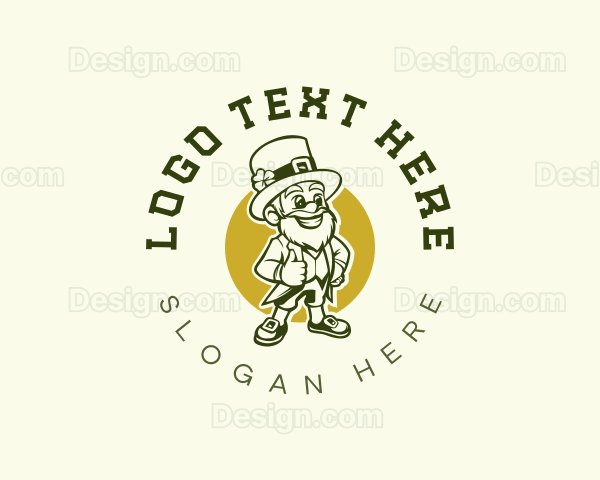 Happy Beard Leprechaun Logo