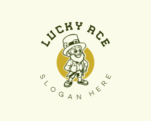 Happy Beard Leprechaun  logo design