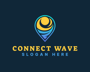 Travel Destination Waves logo design