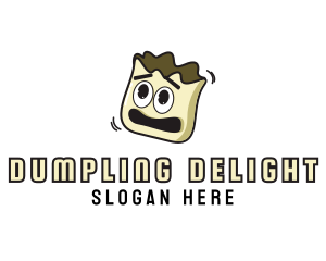 Scared Dumpling Cartoon logo design