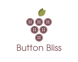 Button Fruit Grape logo design