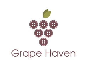 Button Fruit Grape logo design