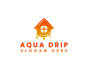 House Paint Drip logo design