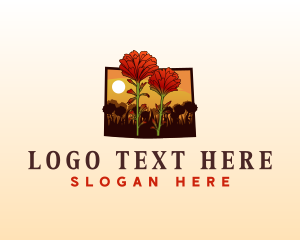 Wyoming Indian Paintbrush Flower logo