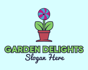 Lollipop Plant Pot logo design