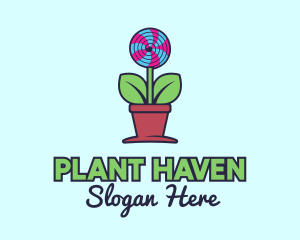 Lollipop Plant Pot logo design