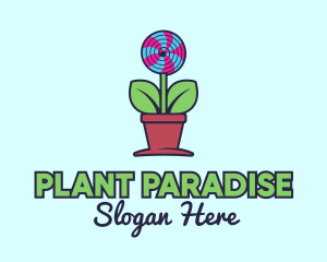 Lollipop Plant Pot logo design