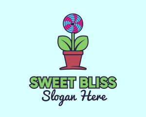 Lollipop Plant Pot logo design