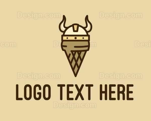 Viking Helmet Ice Cream Logo