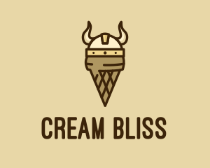 Viking Helmet Ice Cream logo design