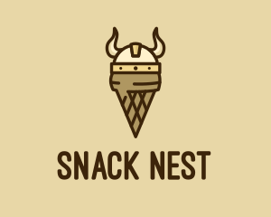 Viking Helmet Ice Cream logo design