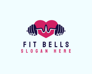 Heart Beat Barbell Fitness logo design