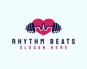 Heart Beat Barbell Fitness logo design