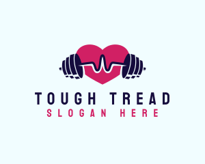 Heart Beat Barbell Fitness logo design