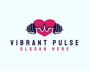 Heart Beat Barbell Fitness logo design