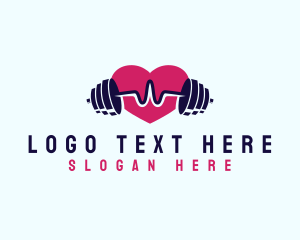 Pulse - Heart Beat Barbell Fitness logo design