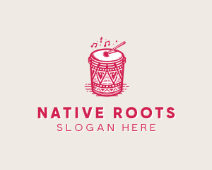 Traditional African Drummer logo design