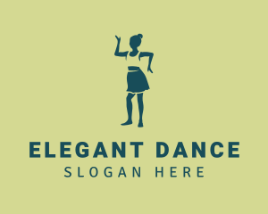 Woman Performer Dance logo design