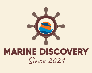 Marine Fishing Wheel logo design