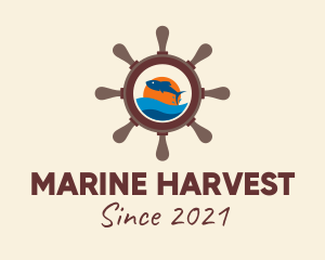 Marine Fishing Wheel logo design