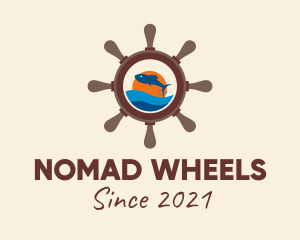 Marine Fishing Wheel logo design