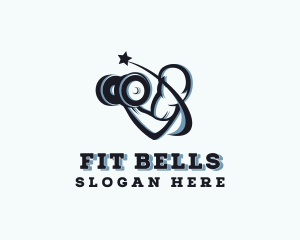 Muscle Arm Dumbbell logo design