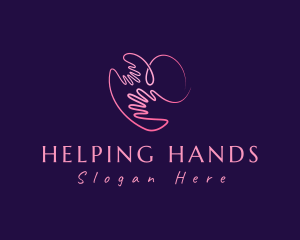 Heart Charity Hand logo design