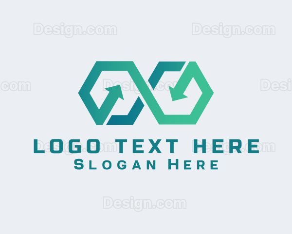 Infinity Hexagon Arrow Logo