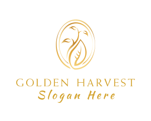 Golden Leaves Plant logo design