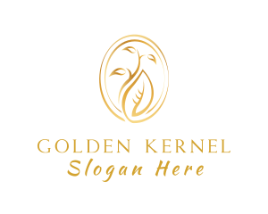 Golden Leaves Plant logo design