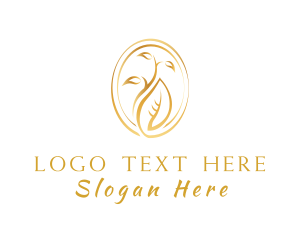 Medical - Golden Leaves Plant logo design