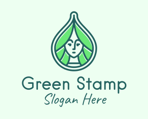 Green Natural Lady logo design