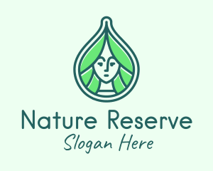 Green Natural Lady logo design