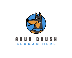 Dog Brushing Teeth logo design