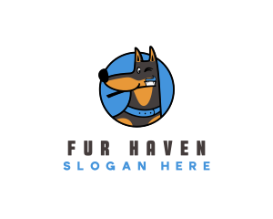 Dog Brushing Teeth logo design