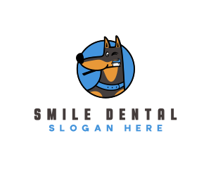 Dog Brushing Teeth logo design