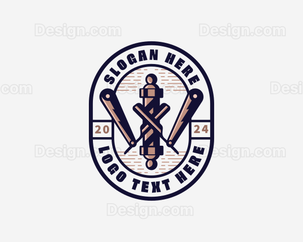 Barbershop Razor Haircut Logo