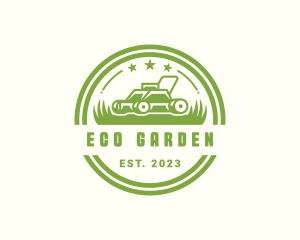 Lawn Mower Field Landscaping logo design