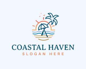 Sunset Beach Resort logo design