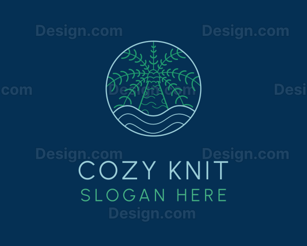 Palm Tree Ocean Nature Logo