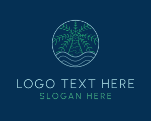 Palm Tree Ocean Nature logo