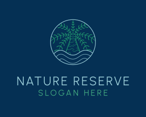 Palm Tree Ocean Nature logo design