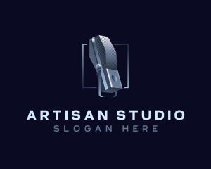 Microphone Podcast Studio logo design