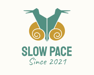 Twin Snail Silhouette  logo design