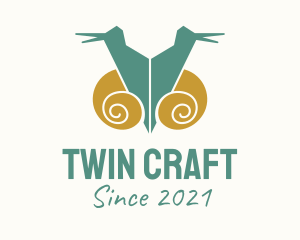 Twin Snail Silhouette  logo design