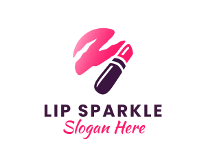 Pink Beauty Lipstick logo design