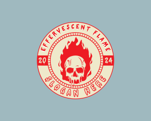 Flaming Skull Fire logo design