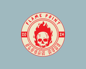 Flaming Skull Fire logo design