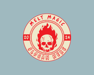 Flaming Skull Fire logo design